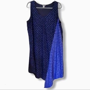 Halogen asymmetric hem dress with contrast panel